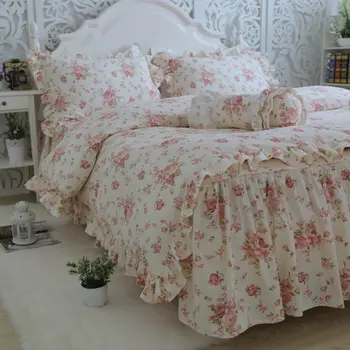 Garden Flower Print Bedding Set Quality Full Cotton Ruffle Duvet Cover Elegant Bed Sheet Skirt Type Princess Bedspread
Garden Flower Print Bedding Set Quality Full Cotton Ruffle Duvet Cover Elegant Bed Sheet Skirt Type Princess Bedspread