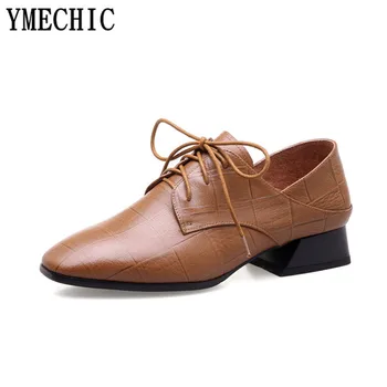 YMECHIC 2018 Spring Genuine Leather Women's Shoes Black Yellow Casual Lace Up Med Heels Oxford Shoes Ladies Mules Med Heel Pumps
YMECHIC 2018 Spring Genuine Leather Women's Shoes Black Yellow Casual Lace Up Med Heels Oxford Shoes Ladies Mules Med Heel Pumps