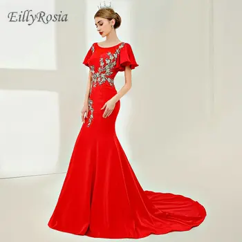 Mermaid Pageant Evening Dresses Floor Length Luxury Crystals Beading Ruffle Sleeves Red Mother of the Bride Dress Dinner Gown
Mermaid Pageant Evening Dresses Floor Length Luxury Crystals Beading Ruffle Sleeves Red Mother of the Bride Dress Dinner Gown