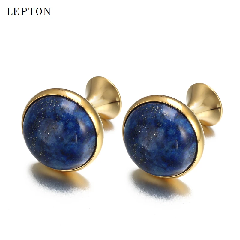 Low-key Luxury Lapis Lazuli Cufflinks for Mens Gold Color Lepton High Quality Round Lazurite Stone Cuff links Relojes gemelos
Low-key Luxury Lapis Lazuli Cufflinks for Mens Gold Color Lepton High Quality Round Lazurite Stone Cuff links Relojes gemelos