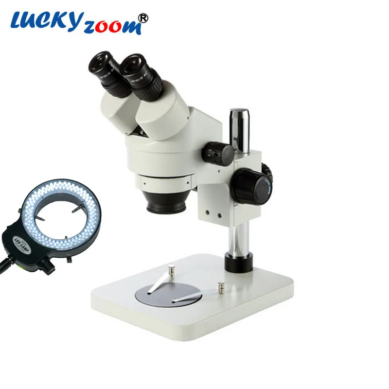 Luckyzoom Brand 7X-45X Table Pillar Stand Zoom Magnification Binocular Stereo Microscope Inspect PCB Microscopio 144 Led Ring
Luckyzoom Brand 7X-45X Table Pillar Stand Zoom Magnification Binocular Stereo Microscope Inspect PCB Microscopio 144 Led Ring