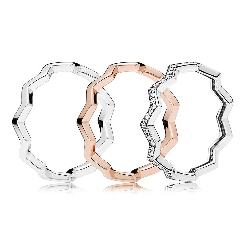 Authentic 925 Sterling Silver Ring Rose Golden Timeless Zig Zag Rings For Women Wedding Party Gift Fine Europe Jewelry
Authentic 925 Sterling Silver Ring Rose Golden Timeless Zig Zag Rings For Women Wedding Party Gift Fine Europe Jewelry