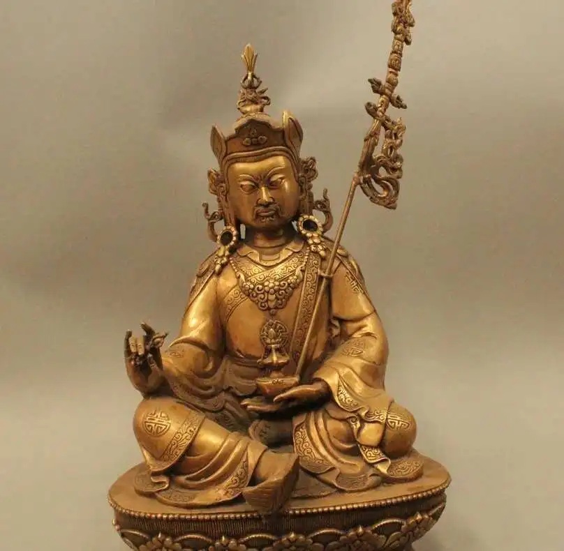 21" Tibet Buddhism Bronze Seat Guru Padmasambhava Rinpoche Statue Sculpture
21" Tibet Buddhism Bronze Seat Guru Padmasambhava Rinpoche Statue Sculpture