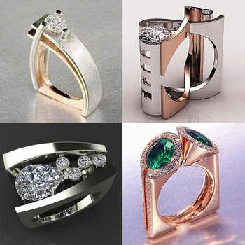 Luxury Fashion Female Zircon Finger Ring Unique Style Gold Color Color Engagement Ring Vintage Wedding Rings For Women
Luxury Fashion Female Zircon Finger Ring Unique Style Gold Color Color Engagement Ring Vintage Wedding Rings For Women