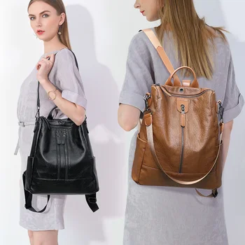 Backpack Female 2019 Summer New Backpacks For Women Black Travel Backpack Soft PU Leather School Bags for Teenage Girls X2-56
Backpack Female 2019 Summer New Backpacks For Women Black Travel Backpack Soft PU Leather School Bags for Teenage Girls X2-56