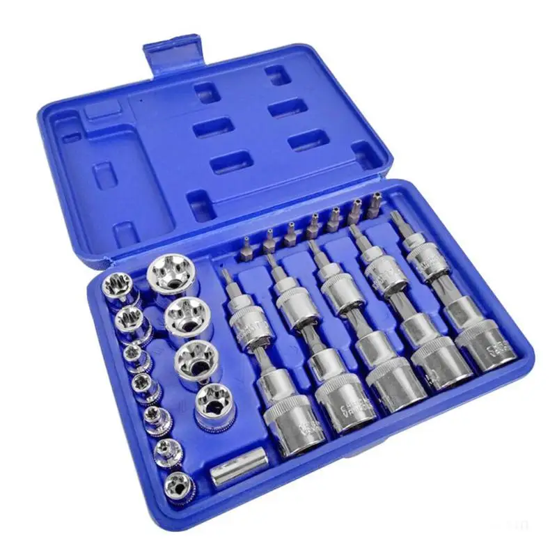 29pcs/Set Cr-V Bit Socket Set Hardware Combination Tool Kit Automobile Car Repair Tool Square/Hexagon Head Conversion Hand Tools
29pcs/Set Cr-V Bit Socket Set Hardware Combination Tool Kit Automobile Car Repair Tool Square/Hexagon Head Conversion Hand Tools