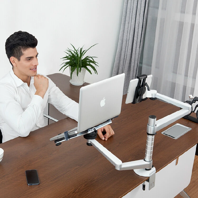 Hyvarwey OA-9X Full Motion Dual Arm 10-15.6 inch Laptop Holder+ 7-10 inch Tablet PC Holder Notebook Arm Desktop Stand
Hyvarwey OA-9X Full Motion Dual Arm 10-15.6 inch Laptop Holder+ 7-10 inch Tablet PC Holder Notebook Arm Desktop Stand