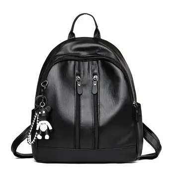 Women Lady School Leather Backpack Travel Shoulder Bag Solid Black Red Zipper NOT include the hanging Bear
Women Lady School Leather Backpack Travel Shoulder Bag Solid Black Red Zipper NOT include the hanging Bear