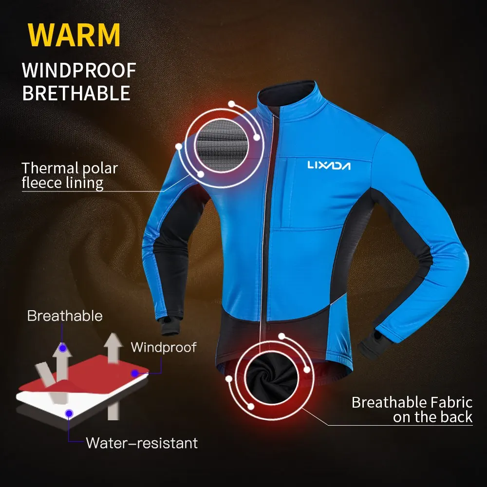 Ropa de Ciclismo Lixada Chaqueta de Ciclismo para Hombre Impermeable Chaqueta de Oto/ño e Invierno para Correr Bicicleta de Monta/ña Polar Resistente Al Viento y C/álida