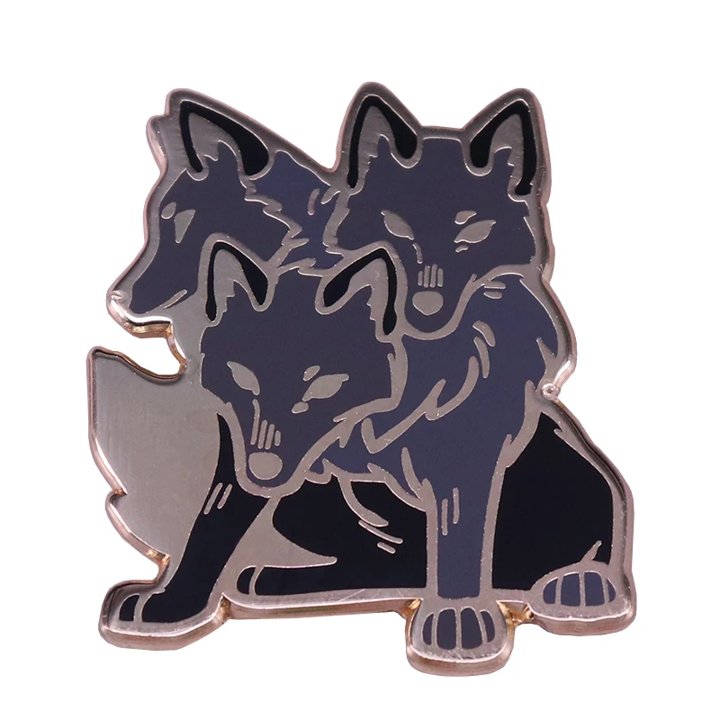 Three head wolves enamel pin horror variant animal brooch cranky Halloween collection
Three head wolves enamel pin horror variant animal brooch cranky Halloween collection