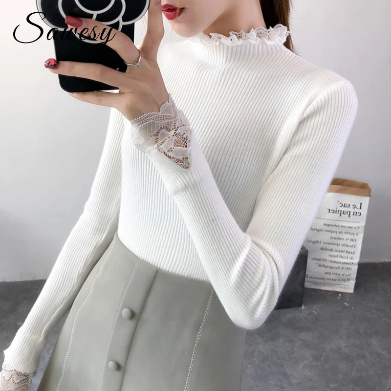 Autumn Winter Turtleneck Sweaters Women Slim Long Sleeve Jumper Women Pullovers Crochet Lace Casual Knitting Sweater Basic Black
Autumn Winter Turtleneck Sweaters Women Slim Long Sleeve Jumper Women Pullovers Crochet Lace Casual Knitting Sweater Basic Black