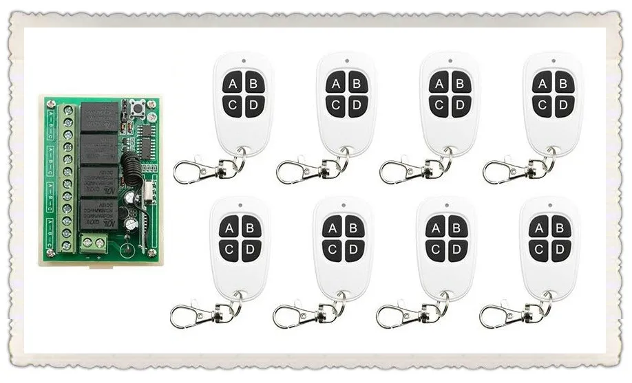 DC12V 4CH 10A RF беспроводной переключатель системы дистанционного управления teleswitch 8 передатчик и 1 приемник релейный приемник умный дом переключатель
DC12V 4CH 10A RF беспроводной переключатель системы дистанционного управления teleswitch 8 передатчик и 1 приемник релейный приемник умный дом переключатель