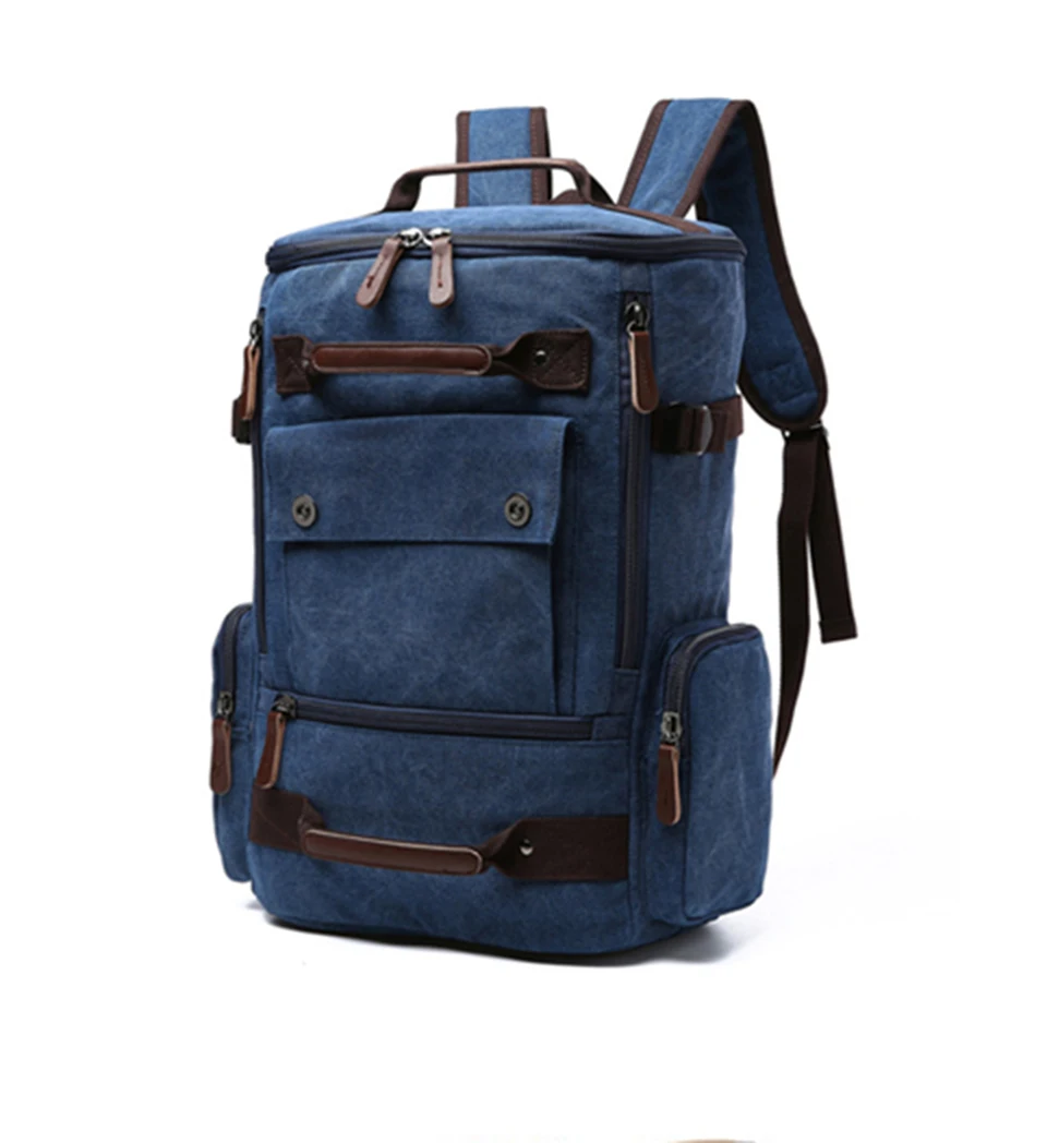 Laptop 17'' 15.6'' Backpack Men Backpacks Male Canvas Fashion Backpacking Travel Large Capacity Bagpack Student Women Back Pack (15)