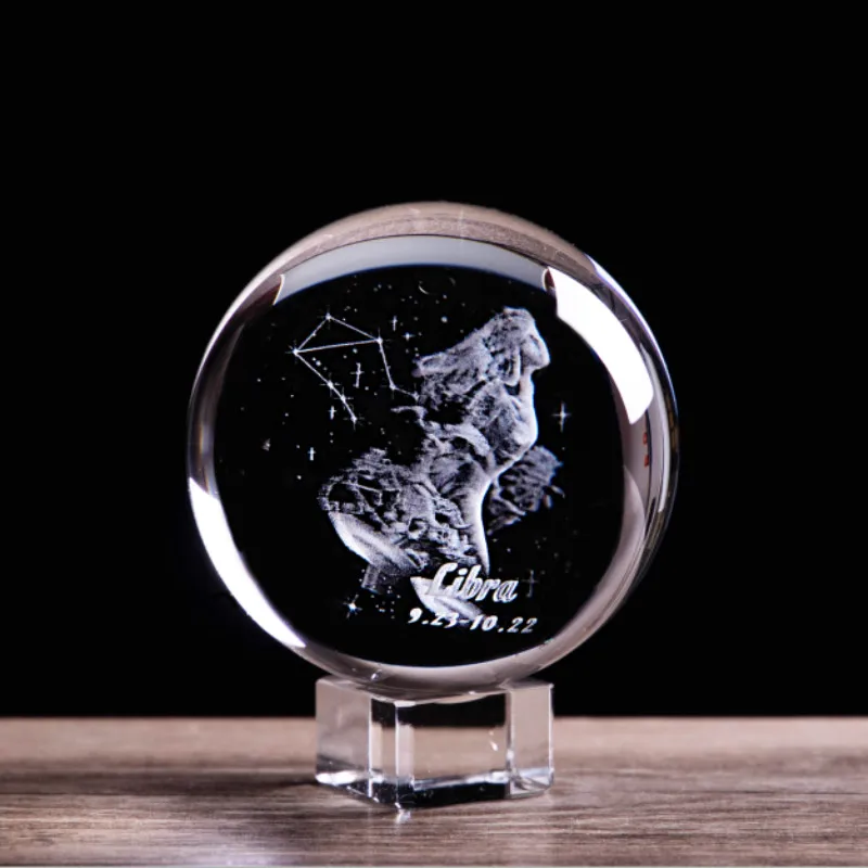 3D лазерная гравировка весы статуэтки хрустальный стеклянный шар искусство