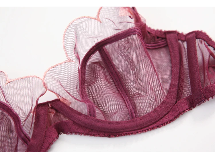 TERMEZY 2019 new Sexy Lace bar set ultra thin net gauze transparent Lingerie Set Push up brassier Fashion lace underwear (6)