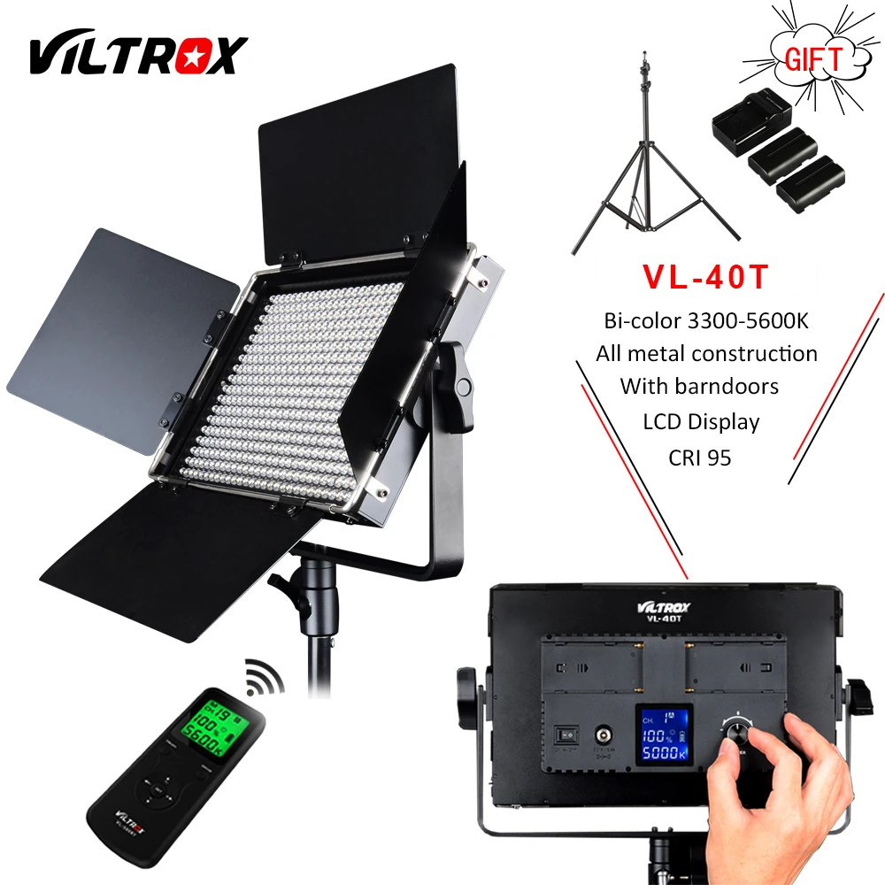 Viltrox VL-40T Camera LED Studio Video Bi-color 3200K-5600K Slim Dimmable Light Lamp for Camcorder Facebook YouTube show Live
Viltrox VL-40T Camera LED Studio Video Bi-color 3200K-5600K Slim Dimmable Light Lamp for Camcorder Facebook YouTube show Live
