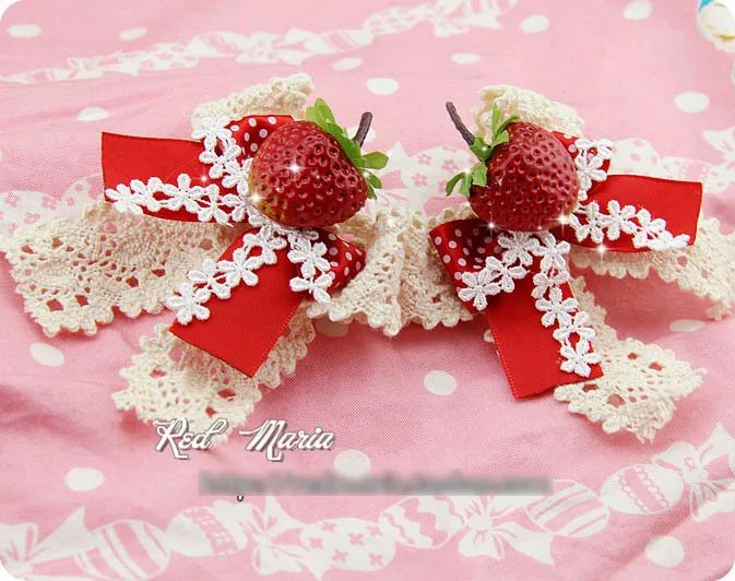 Princess sweet lolita hairpin Strawberry lace bow poka dot handmade cosplay Lolita hair accessories lovely cos hairpin
Princess sweet lolita hairpin Strawberry lace bow poka dot handmade cosplay Lolita hair accessories lovely cos hairpin