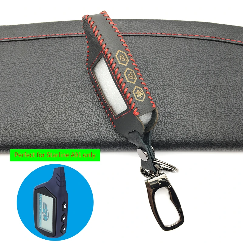 A91 100% Leather Key Chain Case Cover For The Russian Shape Fob Chain Remote Control Key LCD Car Alarm Starline A91 A61 b9/B6
A91 100% Leather Key Chain Case Cover For The Russian Shape Fob Chain Remote Control Key LCD Car Alarm Starline A91 A61 b9/B6