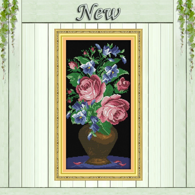 The roses in a glass vase,Pattern printed on canvas DMC 11CT 14CT Cross Stitch kit,needlework embroidery Set,Beauty Flower Decor
The roses in a glass vase,Pattern printed on canvas DMC 11CT 14CT Cross Stitch kit,needlework embroidery Set,Beauty Flower Decor