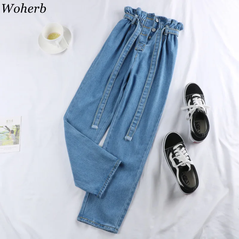 Woherb 2019 Korean Loose Jeans Woman Elastic High Waist Capri Summer Harem Denim Pants Girls Vintage Bandage Trousers 22770
Woherb 2019 Korean Loose Jeans Woman Elastic High Waist Capri Summer Harem Denim Pants Girls Vintage Bandage Trousers 22770