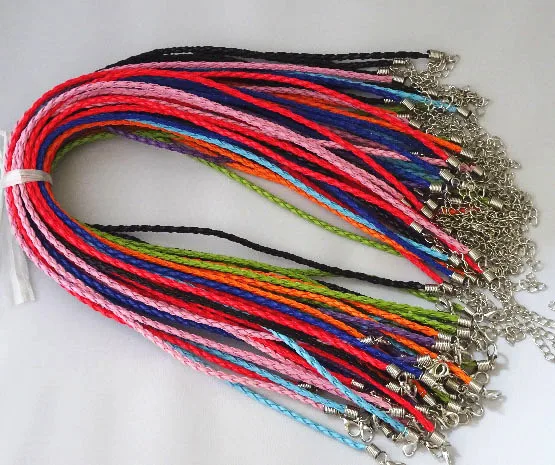 100pcs PU Leather Braided Cord Necklace With Lobster Clasps Accessories For Jewelry Making Supplies Jewellery Components NC-10
100pcs PU Leather Braided Cord Necklace With Lobster Clasps Accessories For Jewelry Making Supplies Jewellery Components NC-10