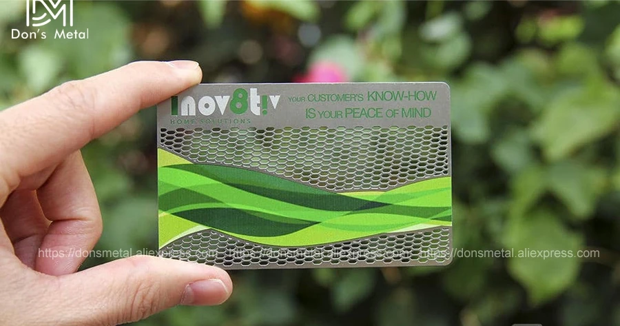 Personalized stainless steel business card high-grade metal membership card hollow metal business card customized