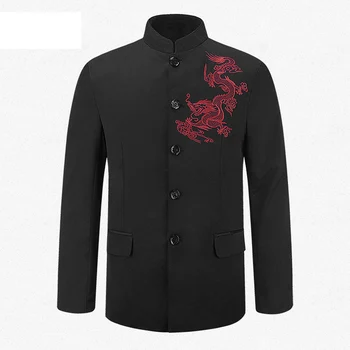 Black Chinese Tunic Suit Men's Traditional Stand Collar Suits Apec Leader Costume Male Embroidery Dragon Totem Suit
Black Chinese Tunic Suit Men's Traditional Stand Collar Suits Apec Leader Costume Male Embroidery Dragon Totem Suit