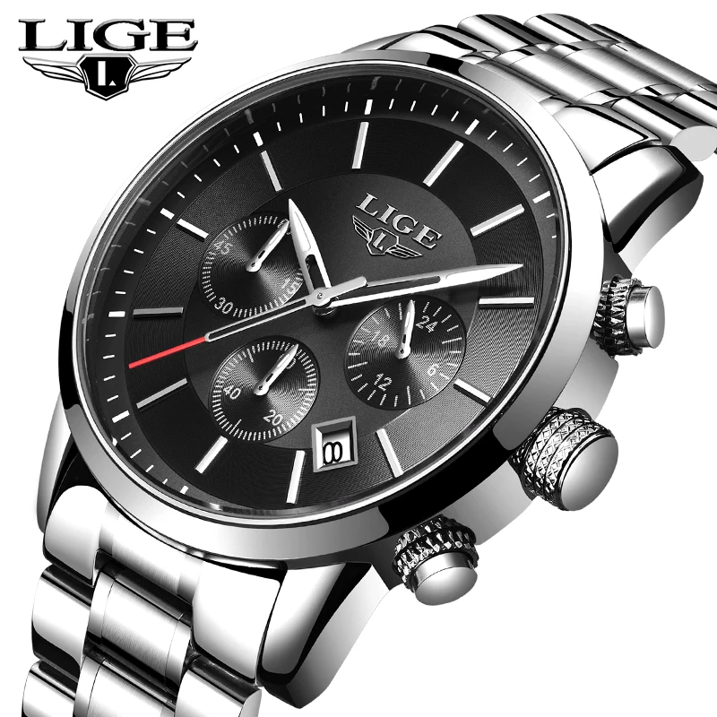 LIGE Fashion Business Sport Men's Watch Simulation Quartz Brand Luxury Watch Stainless Steel Waterproof Watch Men Relogio Mascul
LIGE Fashion Business Sport Men's Watch Simulation Quartz Brand Luxury Watch Stainless Steel Waterproof Watch Men Relogio Mascul