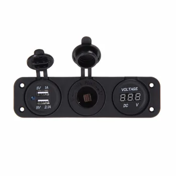 Waterproof Auto Cigarette Lighter Socket Splitter 12V Dual USB Car Charger Adapter LED Voltmeter Voltage Meter Gauge Accessories
Waterproof Auto Cigarette Lighter Socket Splitter 12V Dual USB Car Charger Adapter LED Voltmeter Voltage Meter Gauge Accessories