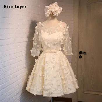 HIRE LNYER New Arrive Party Gowns Three Quarter Sleeve Above Knee Champagne Lace Flowers Cocktail Dresses 2019 Robe Cocktail
HIRE LNYER New Arrive Party Gowns Three Quarter Sleeve Above Knee Champagne Lace Flowers Cocktail Dresses 2019 Robe Cocktail