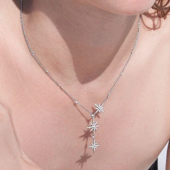 Fashion 925 Sterling Silver Zircon Star Collar Necklace Star Long Sweater Necklace BlacK Gun Color Monaco Women Wedding Jewelry
Fashion 925 Sterling Silver Zircon Star Collar Necklace Star Long Sweater Necklace BlacK Gun Color Monaco Women Wedding Jewelry