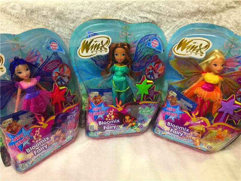 

Newest 26cm Winx Club Doll rainbow colorful girl Action Figures Fairy Stella/Musa Dolls with Classic Toys For Girls Gift