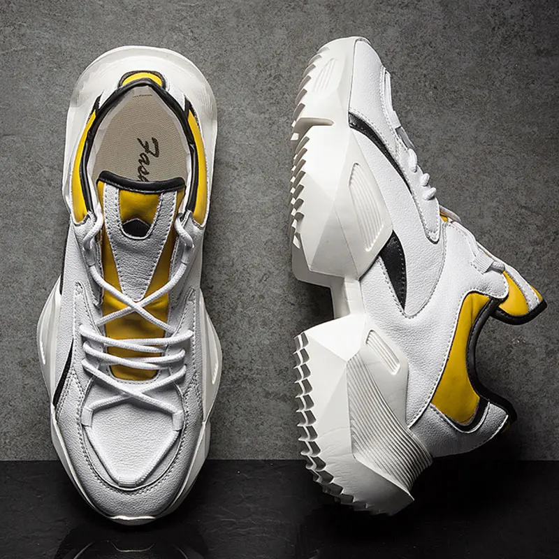 Allwesome Men Chunky Shoes Quality PU Leather Vulcanized Casual Dad Shoes Lace Up Fashion Outdoor Men Sneakers Adult Chaussure
Allwesome Men Chunky Shoes Quality PU Leather Vulcanized Casual Dad Shoes Lace Up Fashion Outdoor Men Sneakers Adult Chaussure
