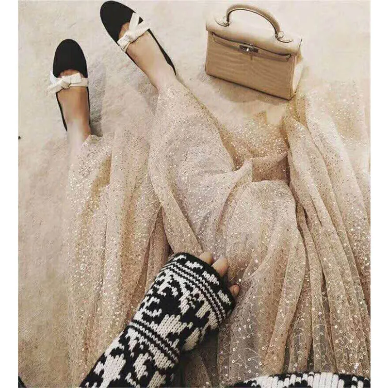 Cosmicchic Women Sequin Runway Long Tulle Skirt Pleated Shiny Tutu Skirt Mesh Seuined High Waist Long Skirt 2 Piece Set 2019 SS
Cosmicchic Women Sequin Runway Long Tulle Skirt Pleated Shiny Tutu Skirt Mesh Seuined High Waist Long Skirt 2 Piece Set 2019 SS