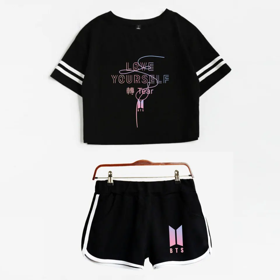 Women Two Piece Outfits Tear Summer Black Short SleeveTop and Shorts Set Kpop Women Sets Clothes Tracksuit Women
Women Two Piece Outfits Tear Summer Black Short SleeveTop and Shorts Set Kpop Women Sets Clothes Tracksuit Women