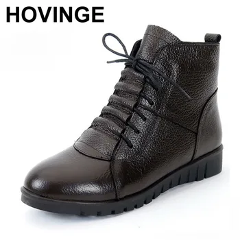 HOVINGE Plus Size(35-43) Winter Women Shoes Woman Genuine Leather Flat Ankle Boots Female Lace-up Snow Boots Women Boots
HOVINGE Plus Size(35-43) Winter Women Shoes Woman Genuine Leather Flat Ankle Boots Female Lace-up Snow Boots Women Boots