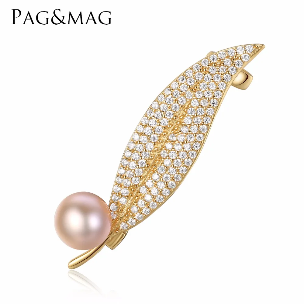 PAG&MAG Brand Leaf Shape Natural Pearl Women Brooch High Quality Sterling Silver 925 Brooch White pink Color Choice Gift Box
PAG&MAG Brand Leaf Shape Natural Pearl Women Brooch High Quality Sterling Silver 925 Brooch White pink Color Choice Gift Box