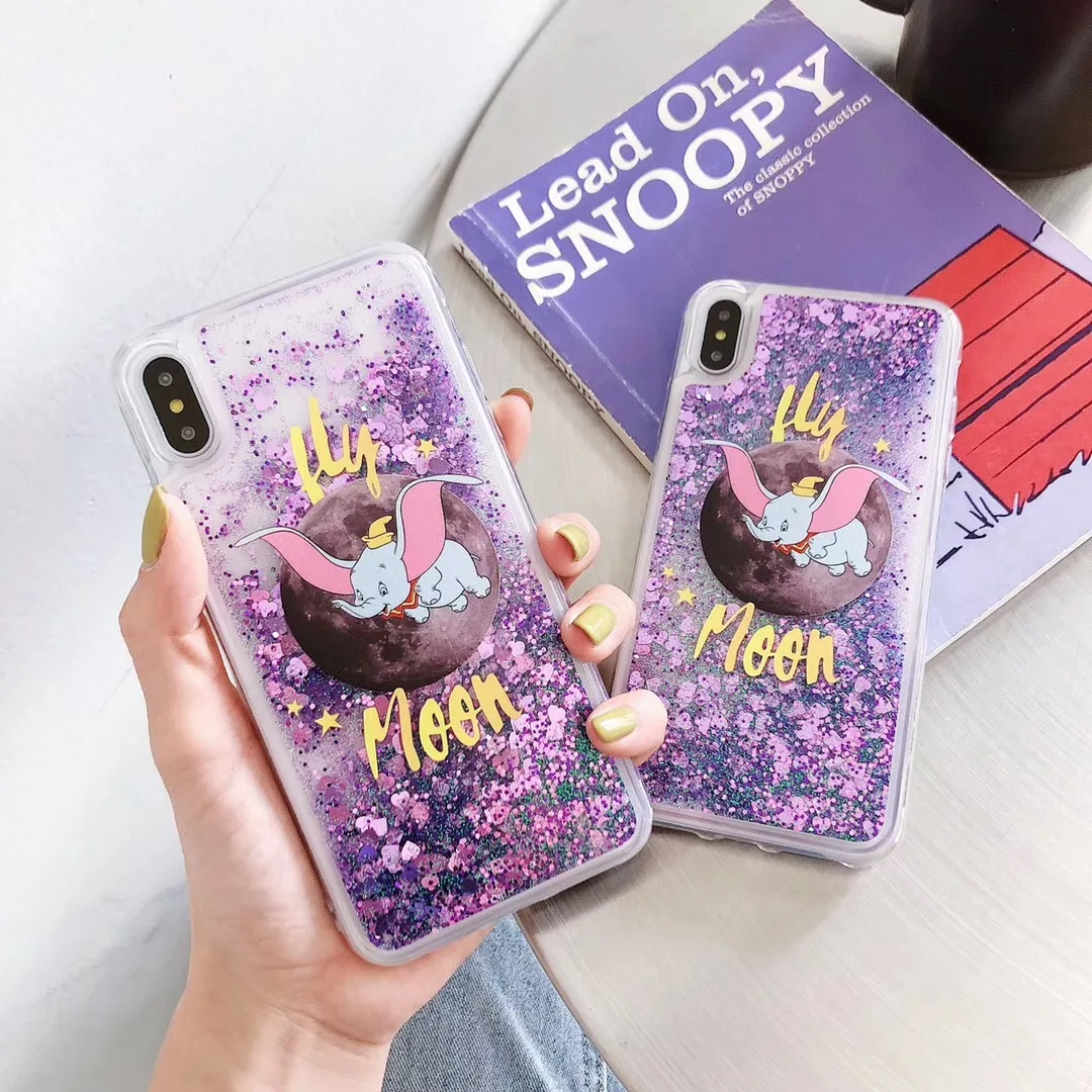 INS cute disneys fly moon elephant Purple Quicksand Glitter Phone Case For iphone Xs MAX XR X 6 6s 7 8 plus silicone Back Cover
INS cute disneys fly moon elephant Purple Quicksand Glitter Phone Case For iphone Xs MAX XR X 6 6s 7 8 plus silicone Back Cover