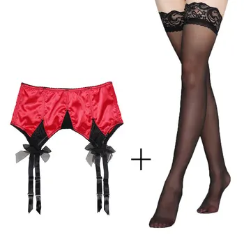 Women Garters Red Satin Metal Buckles/Clips Bow Sexy Garter Belts with Stockings set for Female Sexy Lingerie
Women Garters Red Satin Metal Buckles/Clips Bow Sexy Garter Belts with Stockings set for Female Sexy Lingerie