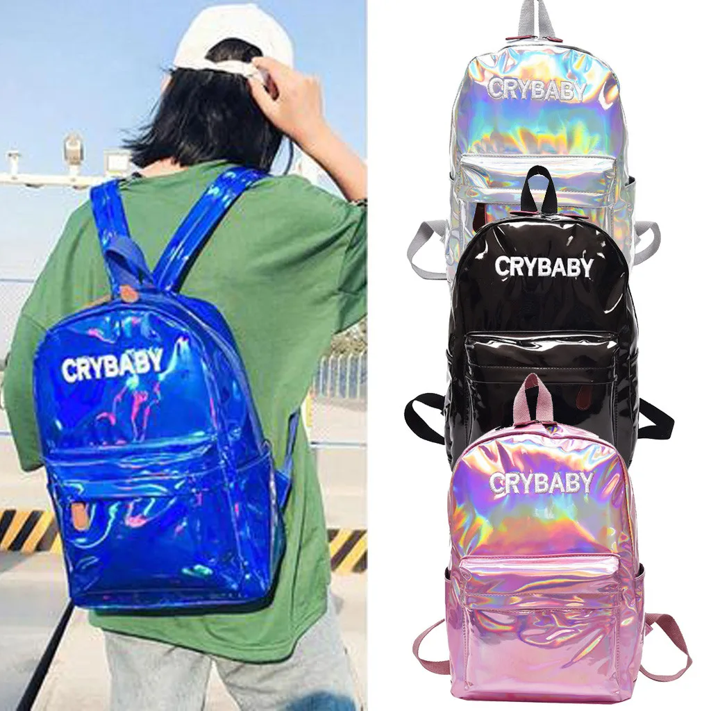 2019 Design Backpack Women Fashion Leather Large Capacity Holographic School Bookbag Mochilas Feminina bagpack mochila mujer#50 | Багаж и