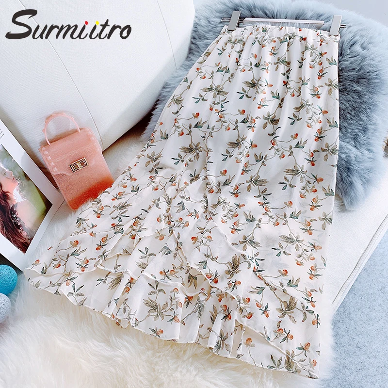 Surmiitro Midi Long Floral Print Chiffon Summer Skirt Women Fashion 2019 Korean Ladies Ruffles Elegant High Waist Skirt Female
Surmiitro Midi Long Floral Print Chiffon Summer Skirt Women Fashion 2019 Korean Ladies Ruffles Elegant High Waist Skirt Female
