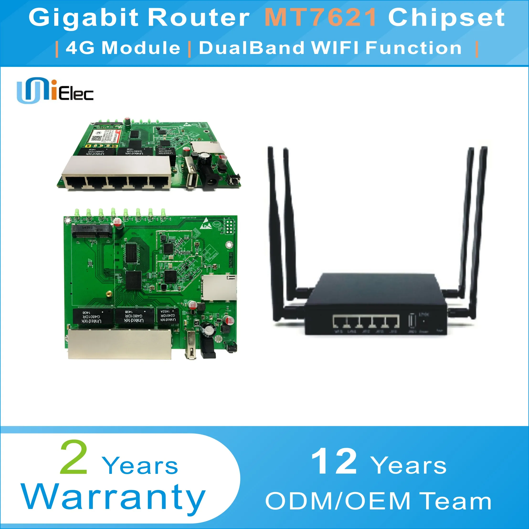 MTK MT7621 Enterprise Wireless Dual band WIFI Router LTE 4G OpenWrt Gigabit MT7621A chipset Sim Card PCBA ODM OEM Board
MTK MT7621 Enterprise Wireless Dual band WIFI Router LTE 4G OpenWrt Gigabit MT7621A chipset Sim Card PCBA ODM OEM Board
