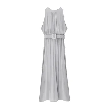 Elegant Women Halter Dress With Belt Summer Fashion Solid Color Long Dress Sleeveless Dresses Off Shoulder Casual Loose Dress
Elegant Women Halter Dress With Belt Summer Fashion Solid Color Long Dress Sleeveless Dresses Off Shoulder Casual Loose Dress