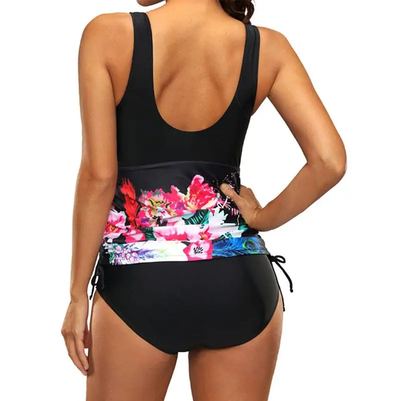 Plus Size 4XL Women Bikini Set Floral Leaf Print Bowtie Scoop Neck Slim Tankini Two Piece Swimwear Swimsuit Bathing Suit 13 Plus Size 4XL Women Bikini Set Floral Leaf Print Bowtie Scoop Neck Slim Tankini Two Piece Swimwear Swimsuit Bathing Suit 13