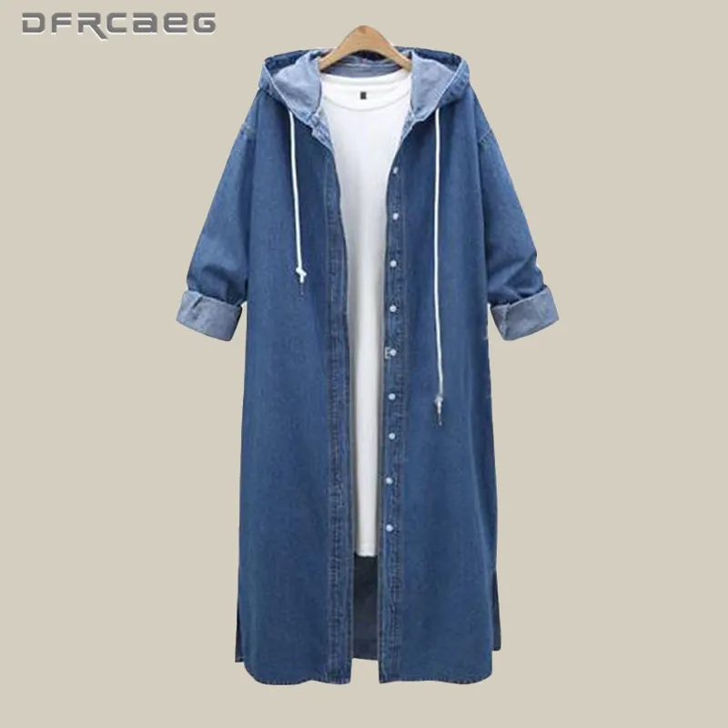 4XL Vintage Blue Hooded Denim Trench Coat Women 2018 Winter Fashion Jeans Long Coats Long Sleeve Plus Size Outwear Clothes 
4XL Vintage Blue Hooded Denim Trench Coat Women 2018 Winter Fashion Jeans Long Coats Long Sleeve Plus Size Outwear Clothes