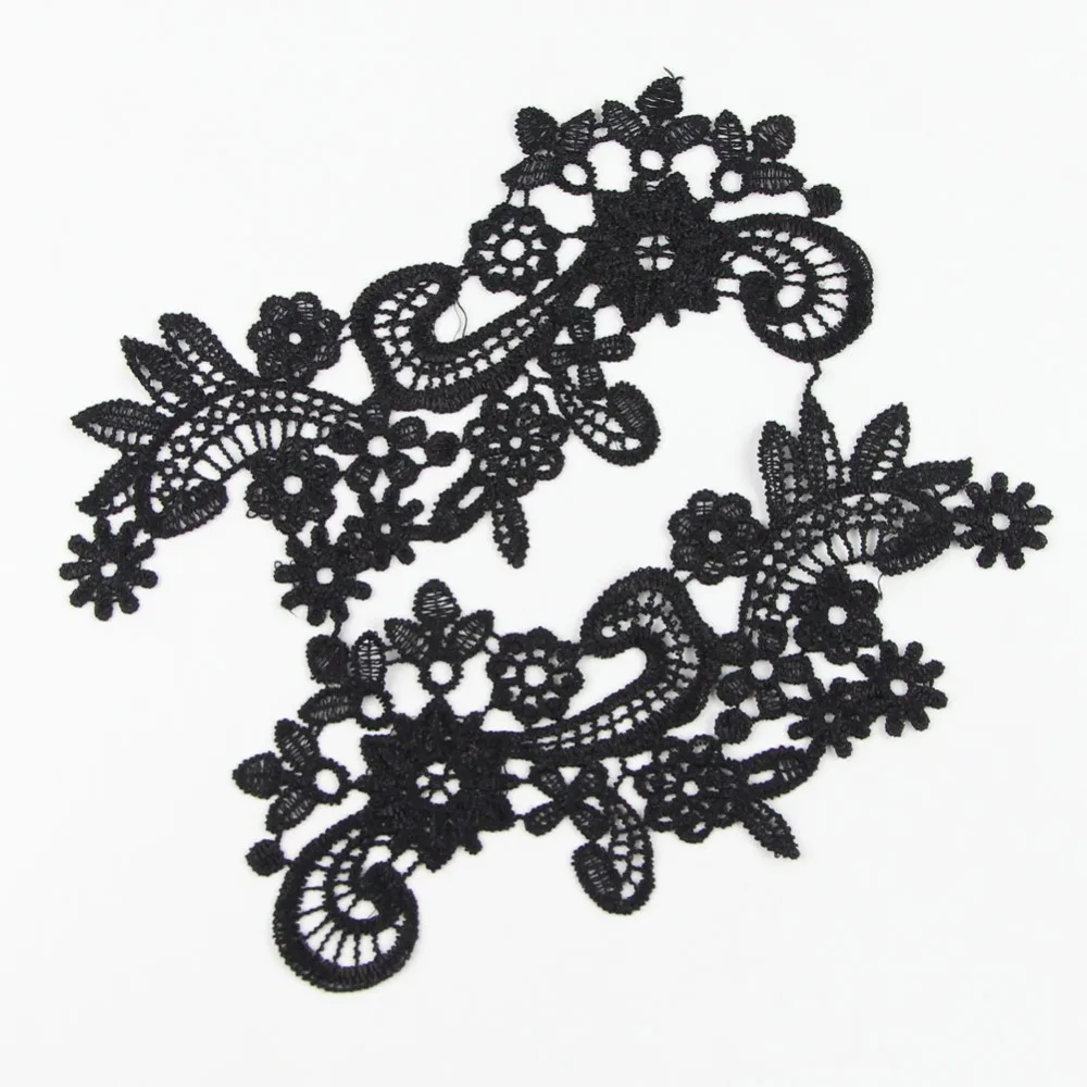 1 Pair Black Lace Trim Applique Polyester Cord Lace Fabric Sewing Accessories High Quality 9.6*17cm
1 Pair Black Lace Trim Applique Polyester Cord Lace Fabric Sewing Accessories High Quality 9.6*17cm