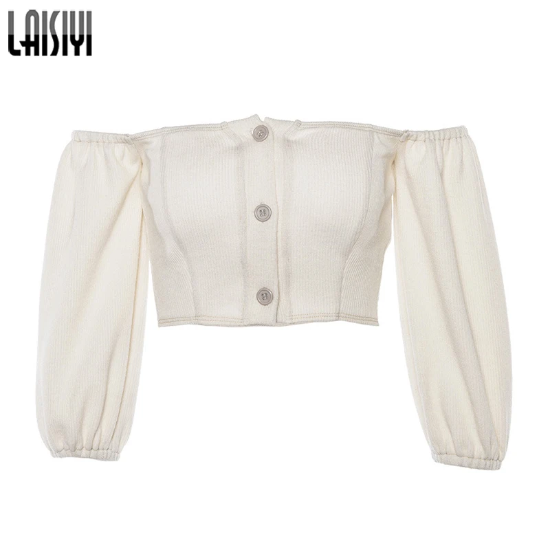 LAISIYI Spring Off Shoulder Top Long Sleeve Crop Top Sexy White Knitted T-shirt Women Basic Tshirt Streetwear Camiseta ASTS20652
LAISIYI Spring Off Shoulder Top Long Sleeve Crop Top Sexy White Knitted T-shirt Women Basic Tshirt Streetwear Camiseta ASTS20652