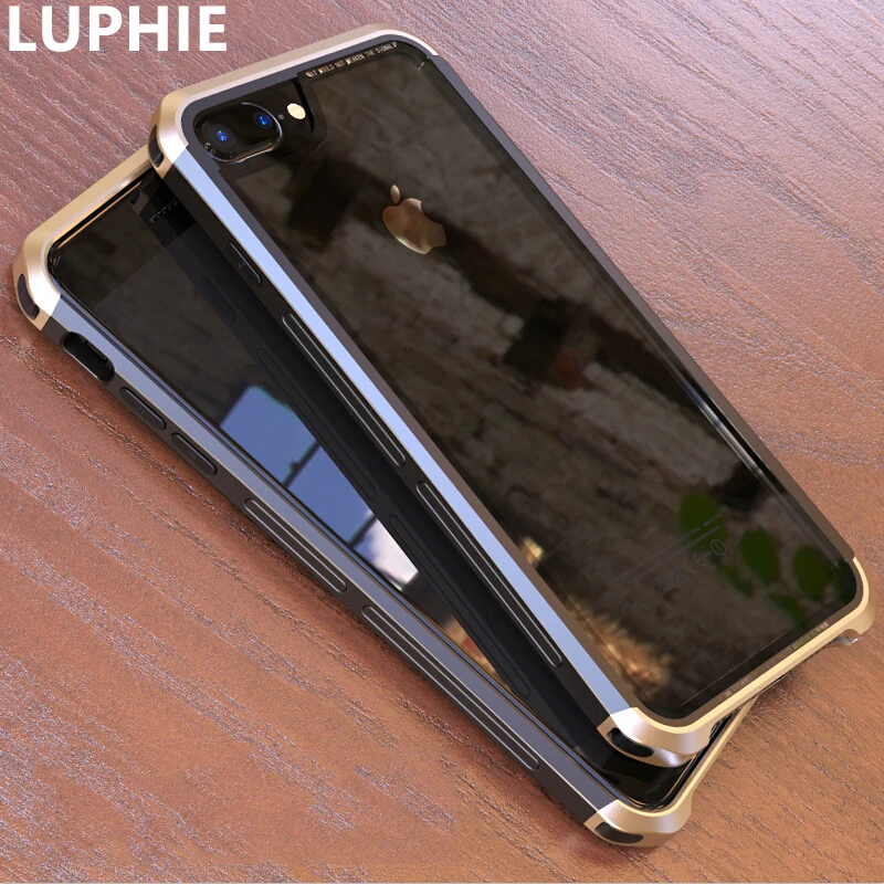 LUPHIE For iPhone 8 Plus Cover Case Luxury Hard Metal Aluminum Transparent Glass Back Cover for iPhone 6 plus 6s plus 7 Plus
LUPHIE For iPhone 8 Plus Cover Case Luxury Hard Metal Aluminum Transparent Glass Back Cover for iPhone 6 plus 6s plus 7 Plus