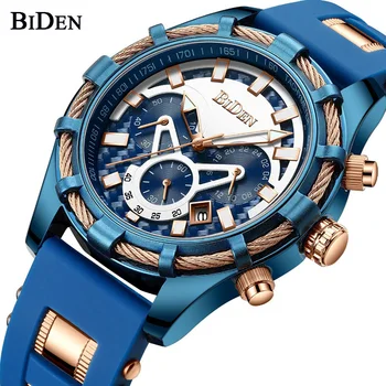 BIDEN Men Quartz Watch Silicone Band Chronograph Military Sport Waterproof Watches 24hours Display Clock Gift Male reloj hombre
BIDEN Men Quartz Watch Silicone Band Chronograph Military Sport Waterproof Watches 24hours Display Clock Gift Male reloj hombre