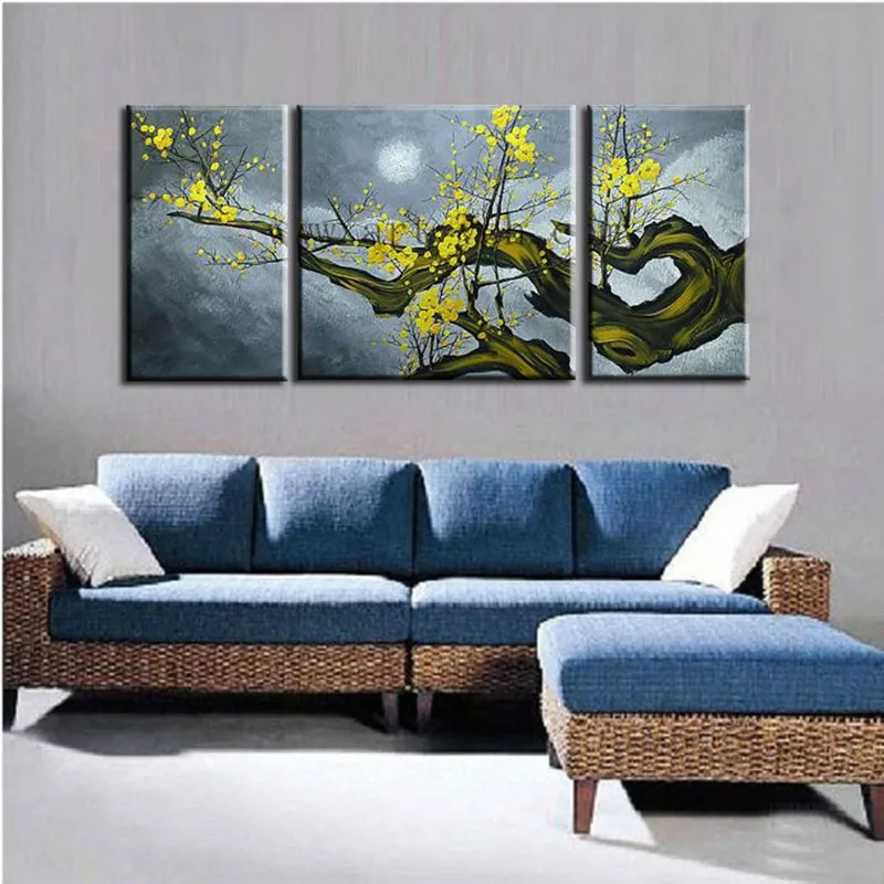 Hand Painted Chinese Yellow Plum Flower Oil Painting on Canvas Acrylic Floral Paintings Set Home Decor Wall Art 3 Panel Pictures
Hand Painted Chinese Yellow Plum Flower Oil Painting on Canvas Acrylic Floral Paintings Set Home Decor Wall Art 3 Panel Pictures